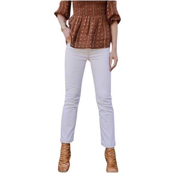 Good Hart by Matilda Jane NWT White Windsor Straight Leg Crop Jeans Sz 6 - Picture 1 of 11